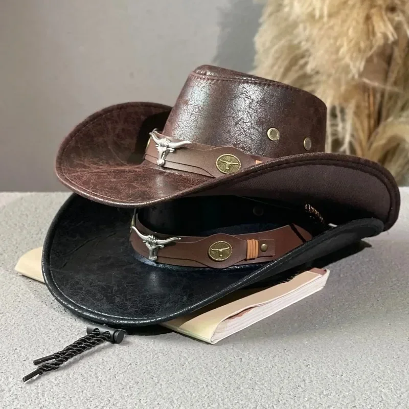 AliExpress - Kunstleer Western Cowboyhoeden voor dames heren Vintage herenkledinghoeden Panama Cowgirl Jazz Cap Sombrero Hombre