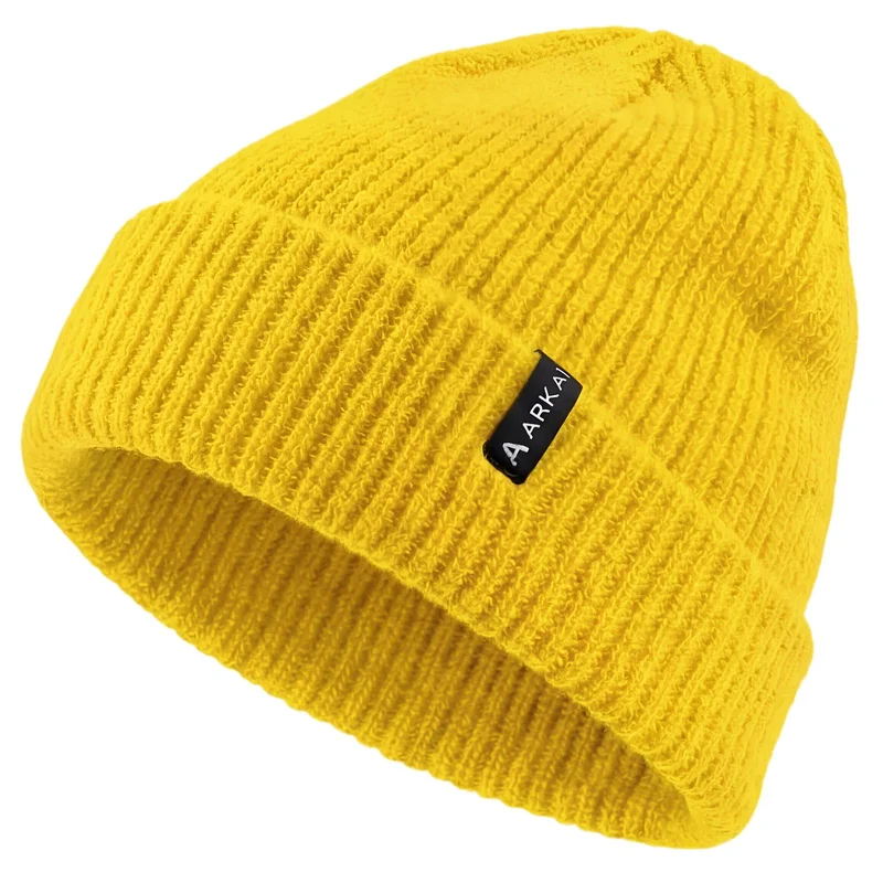Nordisch | Gelb gerippte Fisherman-Mütze für Männer - Beanie Mützen