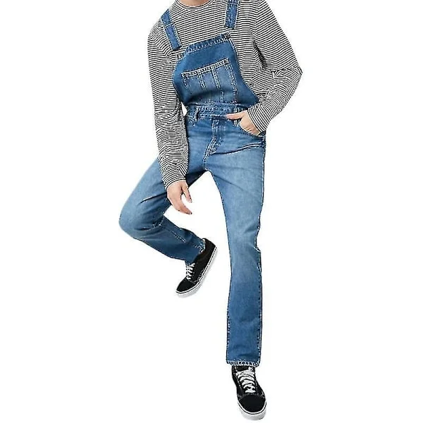 Herr Denim Overall Bib och Byxor Jeans Jumpsuit Romper ljusblå ljusblå l
