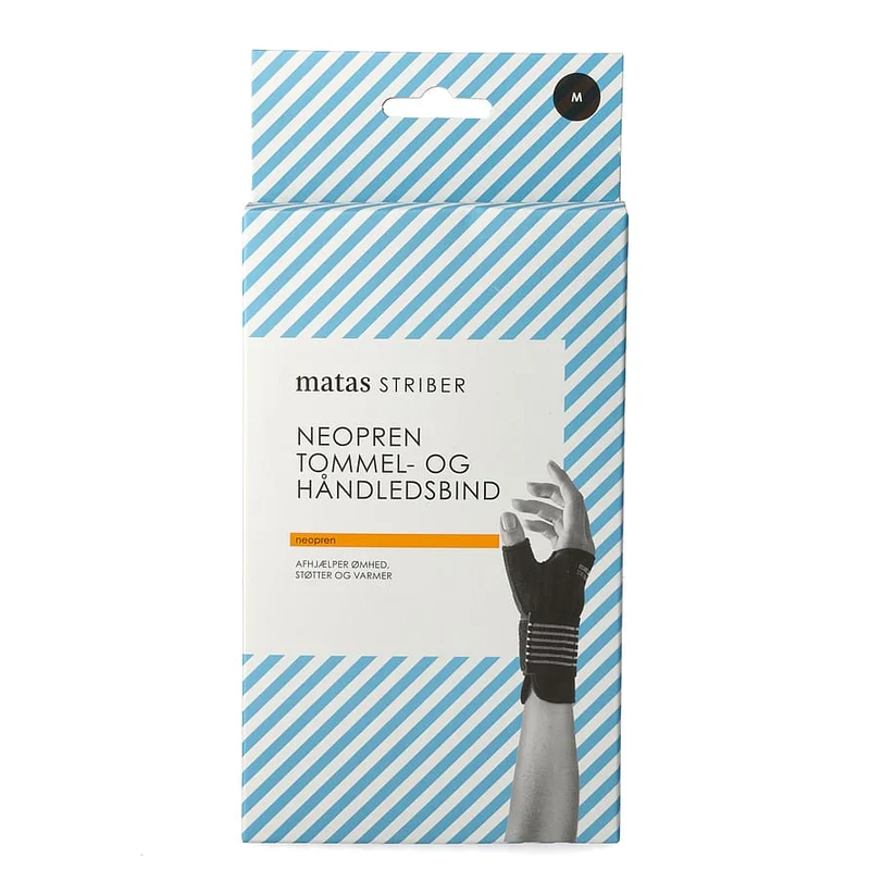 Spar 20% • Køb 2, Matas Striber Neopren Håndled/Tommelbind Sort M, Sport & Velvære, Støttebind, Håndledsstøtte