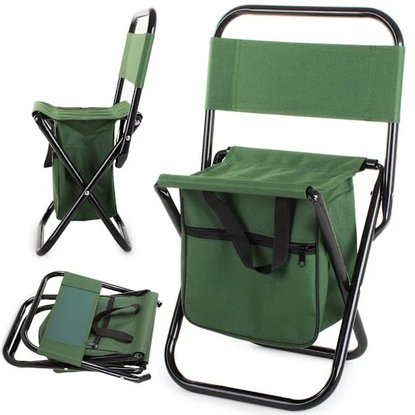 Fishing Chair - Folding Chair with Storage Bag - Camping Chair Green