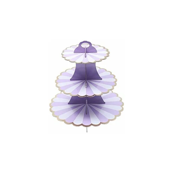 Rund tårtställning i kartong Rund cupcake-ställning Eftermiddagste cupcake-ställning Födelsedag Babyshower