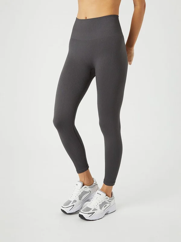 Björn Borg Ribbed Tights Grå M, Sport & Velvære, Træningsbukser, Tights