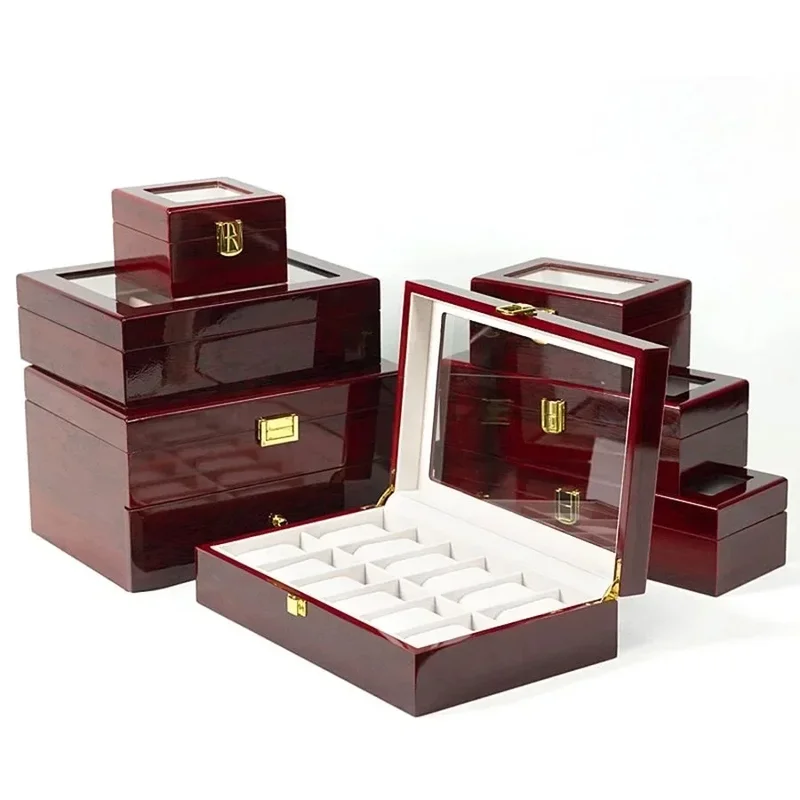 AliExpress - Uhrenbox aus Holz, umweltfreundlicher Uhrenaufbewahrungskoffer mit 1/2/3/5/6/10/12 Fächern, Reise-Organizer für Herrenuhren, Geschenkbox
