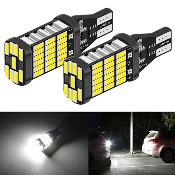 [RM]2x Canbus T16 T15 921 W16W LED-pære Ryggelys for Bil