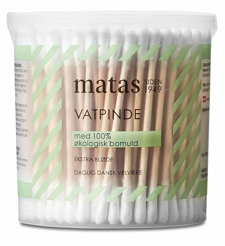 3 for 39,-, Matas Striber Vatpinde med Træ 200 stk., Medicin & Pleje, Vat & Vatpinde, Vatpinde