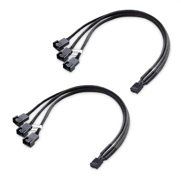 Cable Matters 2-pack 4-pin PWM-splitterkabel 30 cm, 3-vägs splitkabel för datorfläktar, PC-fläktsplitterkabel, 3-vägs splitkabel för fläktar