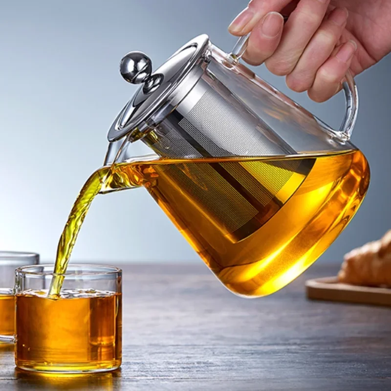 AliExpress - Théière en verre borosilicate résistant à la chaleur avec infuseur amovible en acier inoxydable – Bouilloire à thé transparente pour 
