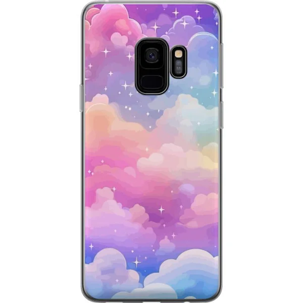 Kompatibel Mobilcover til Samsung Galaxy S9 Magisk motiv med bløde skyer og glitrende stjerner i pastelfarver