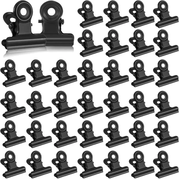 Bulldog Clips, 50 Stykker 22mm Bulldog Binder Clips Kontor Binder Clips Papirklemmer Fil Binder Clips Metal, til Fotos Hjemmekontorartikler (Sort)