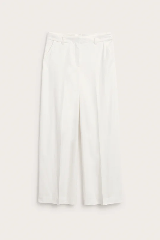 Kappahl | Vide dressbukser med pressfold Hvit 34 | Dame