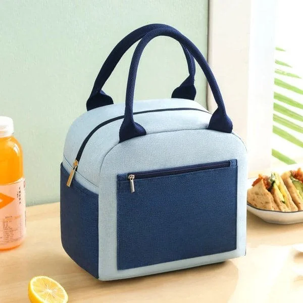 [RM] Small cooler bag, small cooler bag for work, lunch bag picnic bag insulated bag (blue)