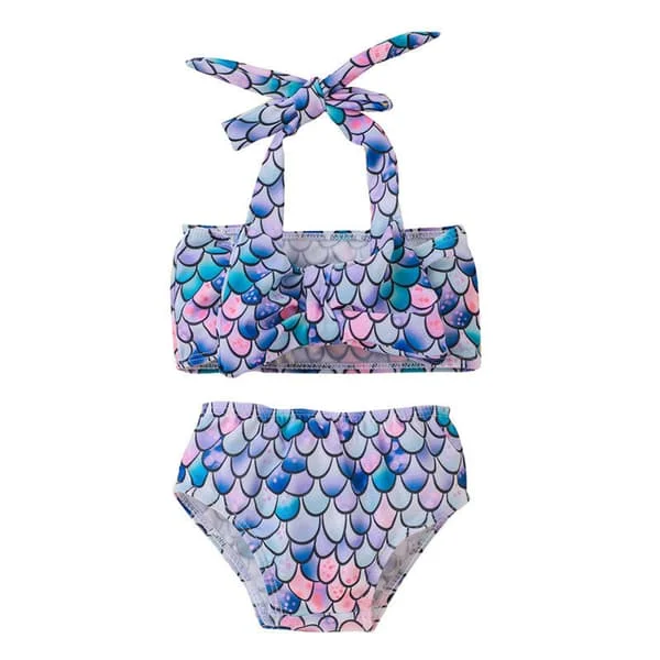 Leopard Print Børns Sling Badetøj Piger Bikini Sæt --- Drop Farverig(Størrelse 120)