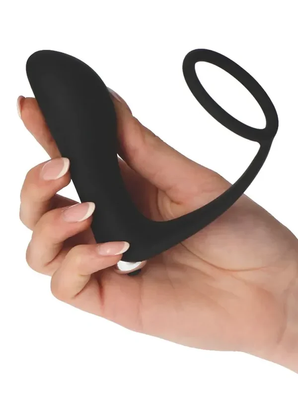 Dark Side Plug P-ring With Bullet Prostatavibrator med penisring - Blushme.se