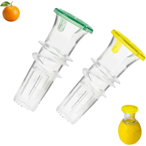 Zitronenpresse, 2er-Pack Schraubverschluss Manuelle Saftpresse mit Ausgießer - Handgehaltene Zitruspresse für Limette, Orange, Leicht zu reinigen & zu