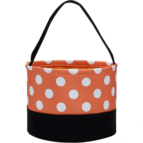Halloween Candy Bucket Halloween Candy Trick or Treat Bag Halloween Canvas Pumpkin Skull Striped Basket with Handle