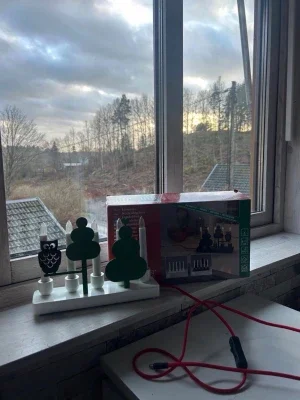 Elektrisk adventsljusstake med uggla