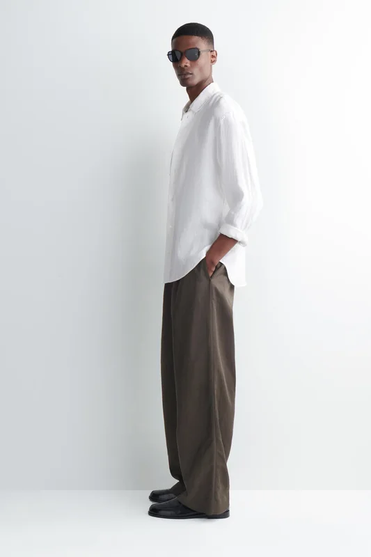 COS Relaxed Linen Shirt in White - Men