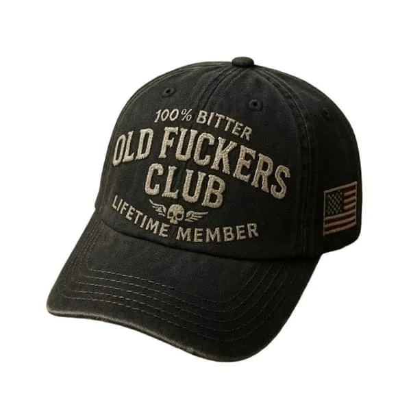 Old F**kers Club-Baseball Cap Vintage Baseball Hat, Justerbar Sjov Hat