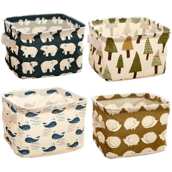 Foldable Storage Basket with Large Capacity, Animal Style Collapsible Portable Bins for Pet Kids Toys Books, Eco-Friendly Non-Toxic