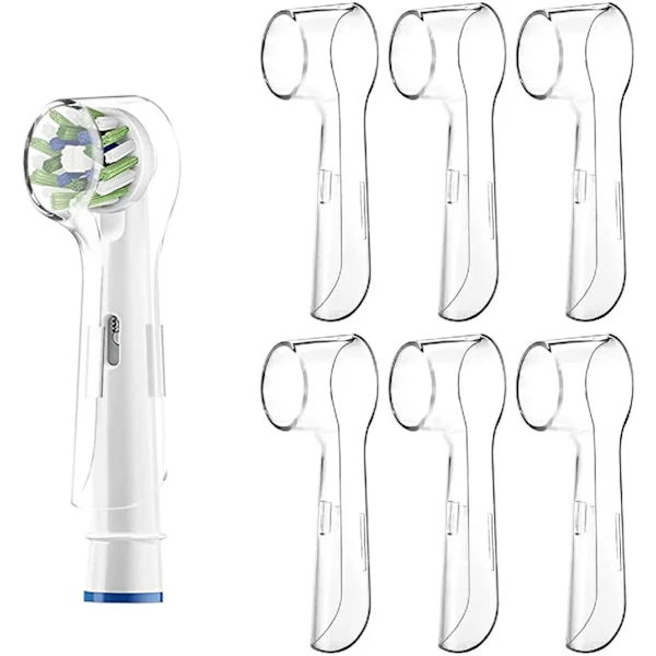 6 st transparenta skyddande lock för Oral-B tandborsthuvuden, lock för elektriska tandborstar