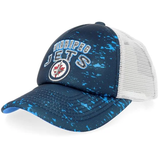 Outerstuff - NHL Blå trucker Caps - Kids Winnipeg Jets Top Player Nav/White A-frame Trucker @ Hatstore