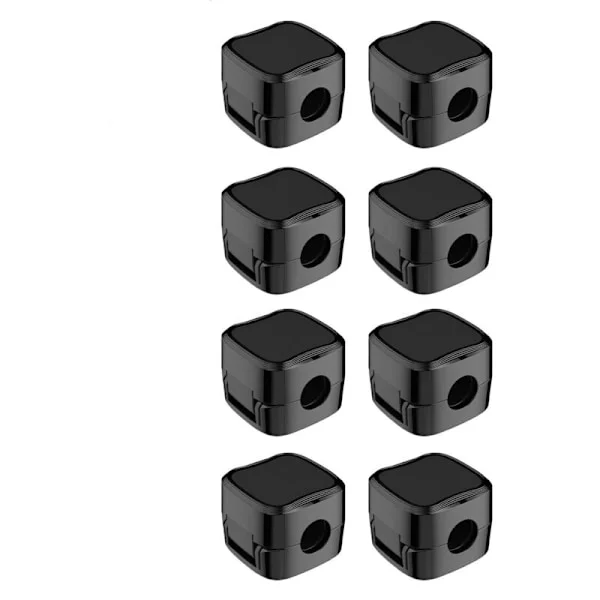 8-delt magnetisk kabelorganisator - Selvklæbende clips til USB- og strømkabler - Til glatte overflader - Sort
