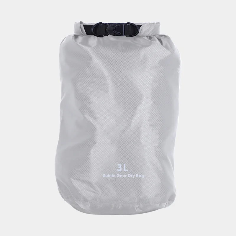 Drybag / vandtæt pakkepose Subito Gear, 70D, 3 liter, grå
