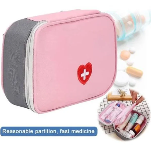 Första hjälpen-kit, fyrkantig handhållen medicinväska, tom akutväska, reseförsta hjälpen-kit, mini vårdväska, 1 st