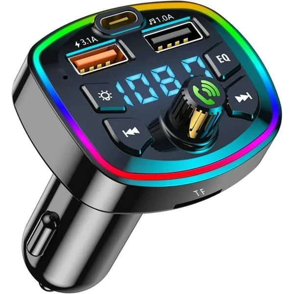 Bil Bluetooth FM-sändare Biltillbehör Bluetooth Bilradio, Bluetooth 2 USB-portar QC3.0 Snabbladdare