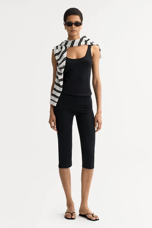 Soft Goat - Capri pants - Silk pants women - M - Black