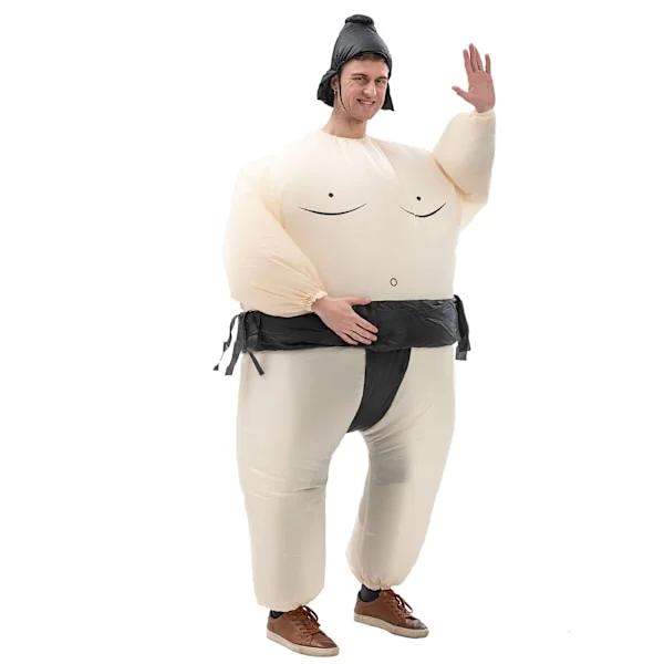 Oppustelig Sort Sumodragt til Børn - Halloween & Jul Sort Japansk Sumo