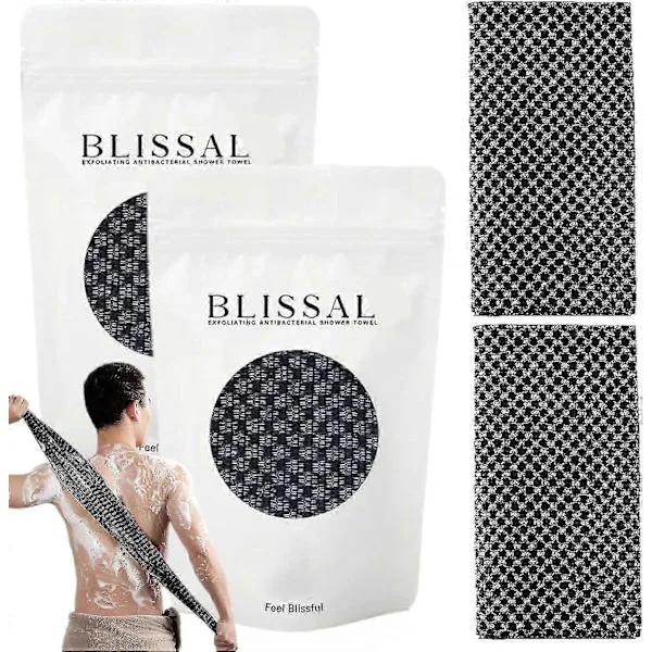 2 st exfolierande duschhandduk Inga fler kemikalier Exfoliering för alla åldrar, exfolierande antibakteriell duschhandduk