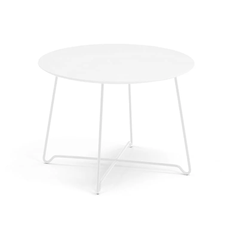 Soffbord, Ø700 mm, vit, vitt stativ