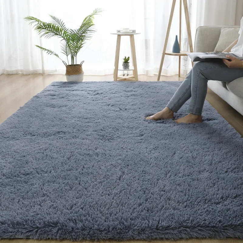 AliExpress - Grauer Wohnzimmer-Teppich, großer Teppich, Flur, Couchtisch, Bodenmatte, 160 x 230, Kinderzimmer, Schlafzimmer, langes Haar, flauschige 