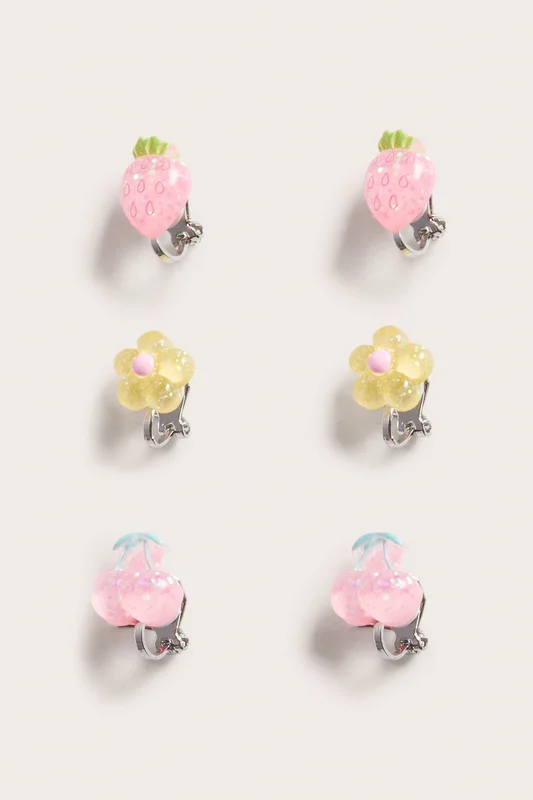 Kappahl | Örhängen med clips 3-pack Ljusrosa ONE SIZE | Barn