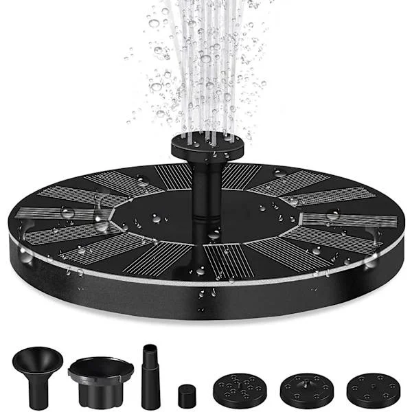 Solcellsfontän Damm Vattenpump Solcells Trädgårdsfontän Damm Liten Fontän Vattenpump Solcellsfontän för Trädgårdsdekoration Mini Damm Fågelbad (16cm)