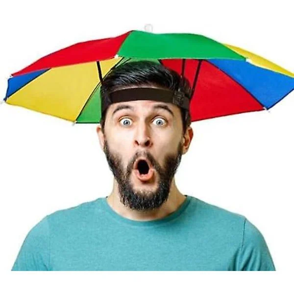 Huvud Paraply Keps Solskydd Anti-UV Nyhet Vuxen Barn Hatt Festival Hatt Portabla Regnrockar Hands Free Paraply Hatt