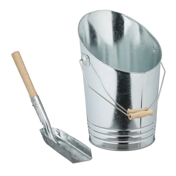 Öppen spis Askhink med spade – Silvermetall