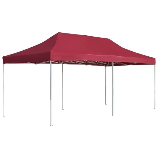 vidaXL Hopfällbart partytält aluminium 6x3 m vinröd