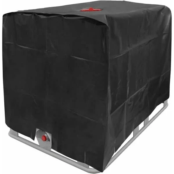 Vandtanksdæksel, IBC-tanksdæksel til 1000L tank, vandtankbeholderdæksel, støvtæt UV-bestandig regntæt 120 x 100 x 116 cm (sort)