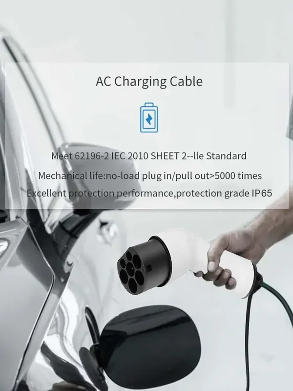 AliExpress - Câble de charge pour voiture électrique Teschev 16A/32A 22kW Type 2 vers Type 2, câble de charge rapide compatible avec Tesla et BEV/PHEV