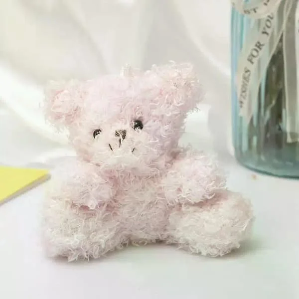 10 cm långhårig plyschdocka med kedja söt Kawaii björndjurleksak liten hängdocka väska nyckelring docka barn flickleksakspresenter