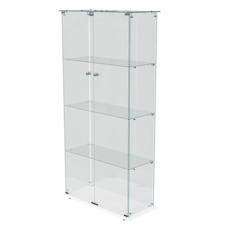 AliExpress - Comanlai Dekoratives Regal 4-stöckige Glas-Vitrine mit Beleuchtung & Schloss Sammlervitrine Stehend für Wohnzimmer