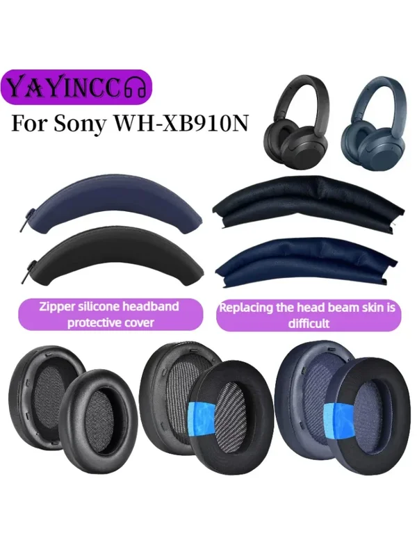 AliExpress - YAYINCC pour SONY WH-XB910N casque sans fil remplacement gel de glace oreillettes cache-oreilles coussin d'oreille bandeau en cuir
