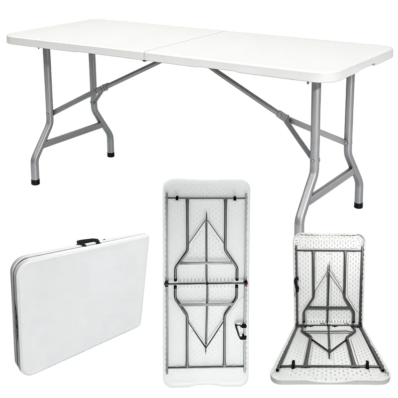 AliExpress - Table de jardin pliable 180x70cm, table de camping résistante aux intempéries, table de buffet en plastique avec poignée de transport, 