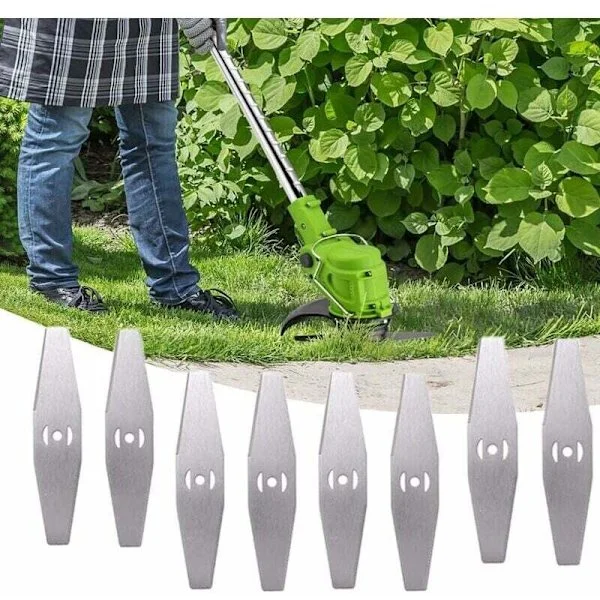 Ersättningsblad för grästrimmer, 8 stycken, 24V sladdlös grästrimmer, tillbehör för elektrisk röjsåg, metallblad