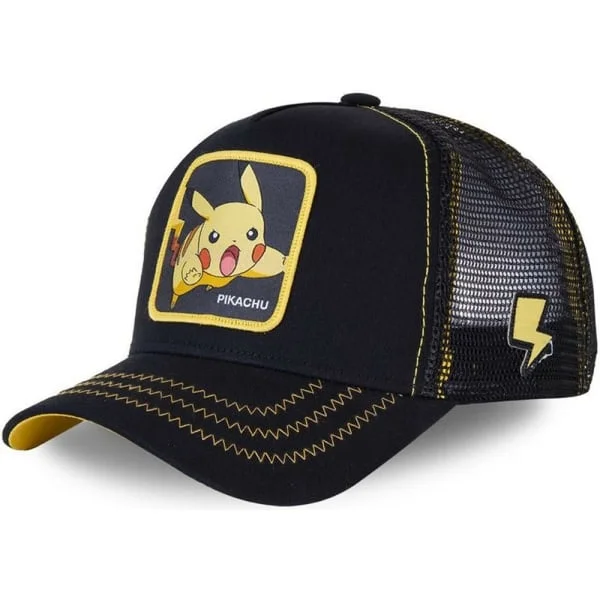 Cartoon Pikachu Net Hat Baseball Cap Kid Hat Casual Outdoor Svart