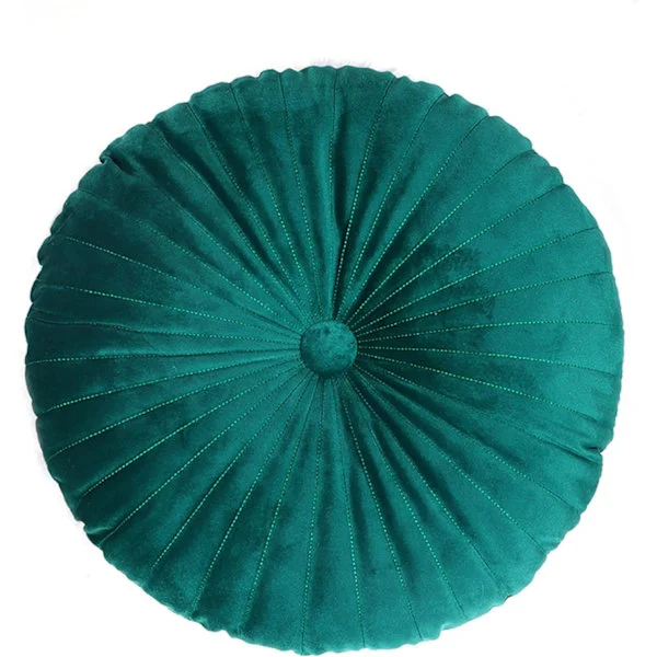 Enkel rund græskar pude plys gulvpude fortykket plys tatami pude kontorstol pude enkel soveværelsesdekoration (35cm*8cm, grøn)