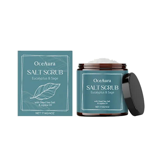 Havsalt bodyscrub har en let, nem at skylle af tekstur og efterlader huden glat og smidig. En daglig bodyscrub.